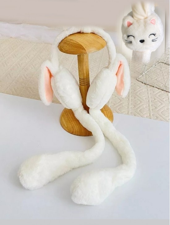 Cute Rabbit Ear Stand Up with a Press Earmuffs 